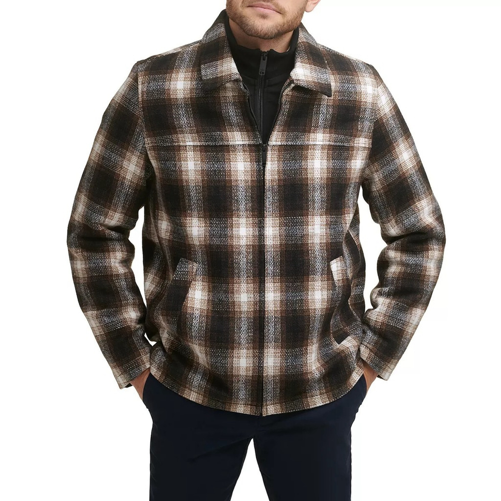 Men's Dockers Wool Blend Water Resistant Jacket Plaid Design Size Large NWT - Picture 4 of 4